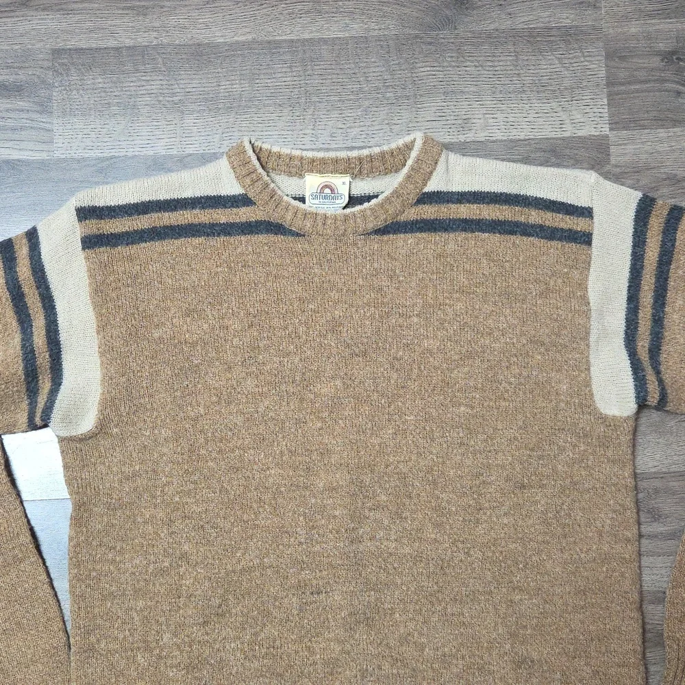 Saturdays In California Vintage 15% Shetland Wool Sweater Size XL - Picture 2 of 8